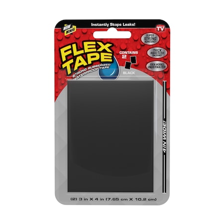 Flex Tape Flex Seal Family of Products Flex Tape MINI 3 in. W X 4 in. L Black Waterproof Repair Tape TFSBLKMINI-8